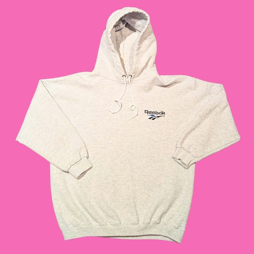 Y2K Gray Reebok Hoodie Size S for Women (larger fit)